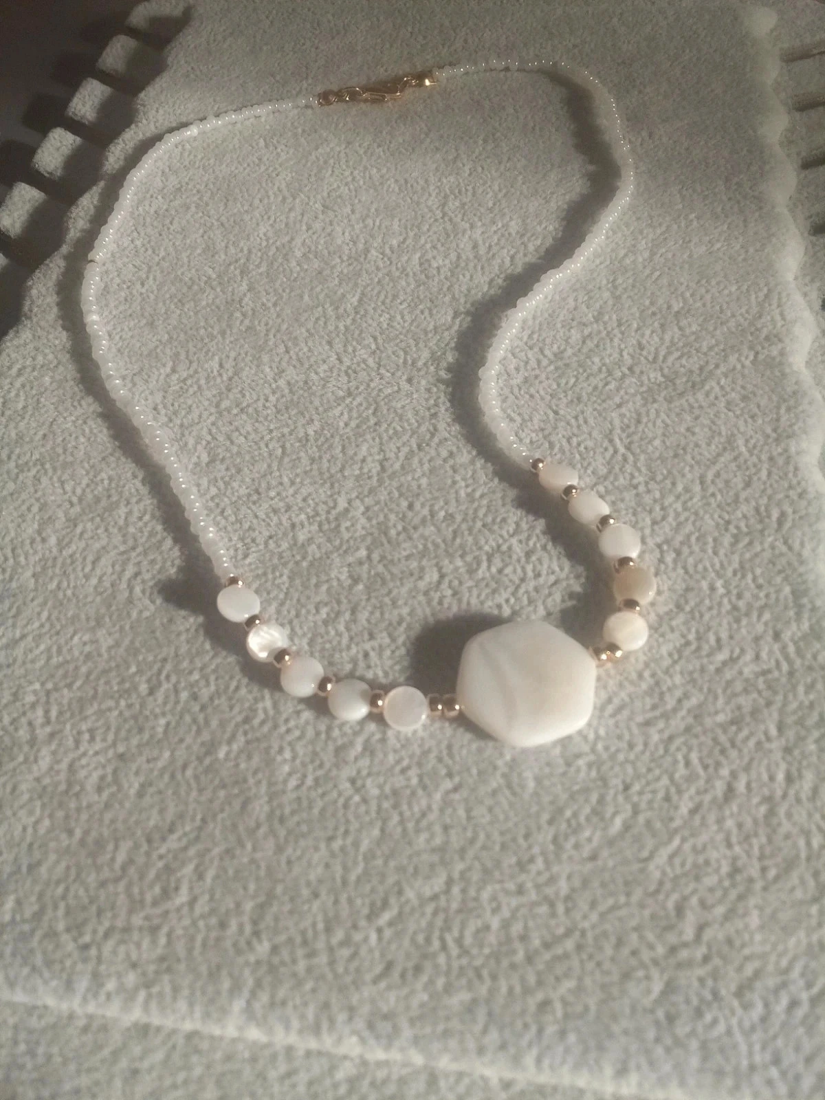 Collier bohème de n'acre naturelle blanche – photo 5